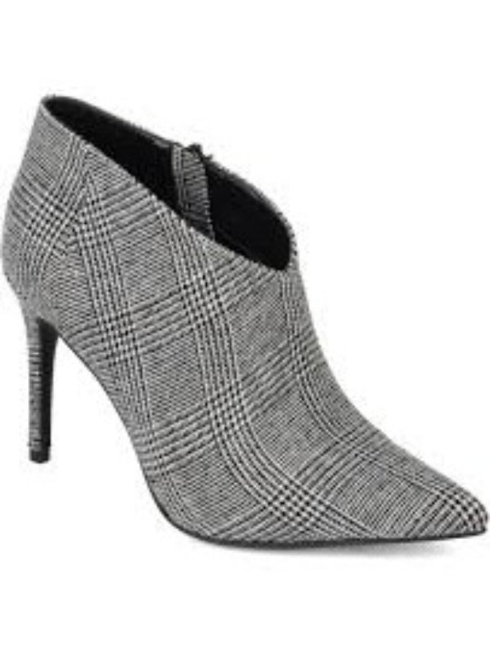 New Journee Collection Women's Demmi Inside Zip Stiletto Booties Plaid Size 9